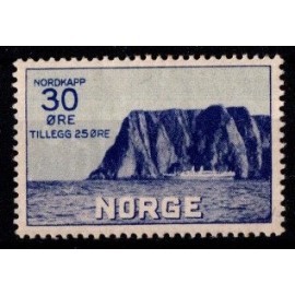  1930 - Norge - AFA 161 - Frimærke - Nordkap I - 30 + 25 blå - Ustemplet.